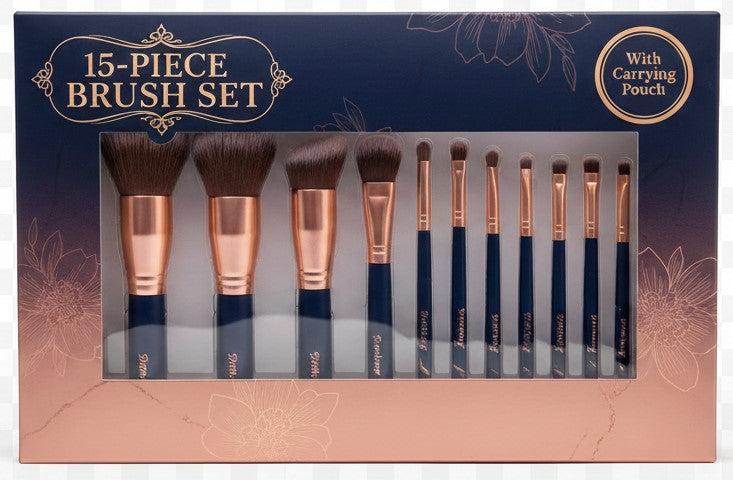 15 Pieces Professional Makeup Brush Set – Soft & Premium Beauty Brushes
