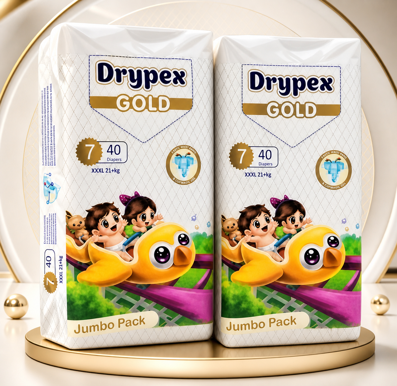 Diapers Ultra Soft – Advanced Protection Drypex Gold XXXL Premium Diapers – Ultimate Comfort for Babies 21+kg.