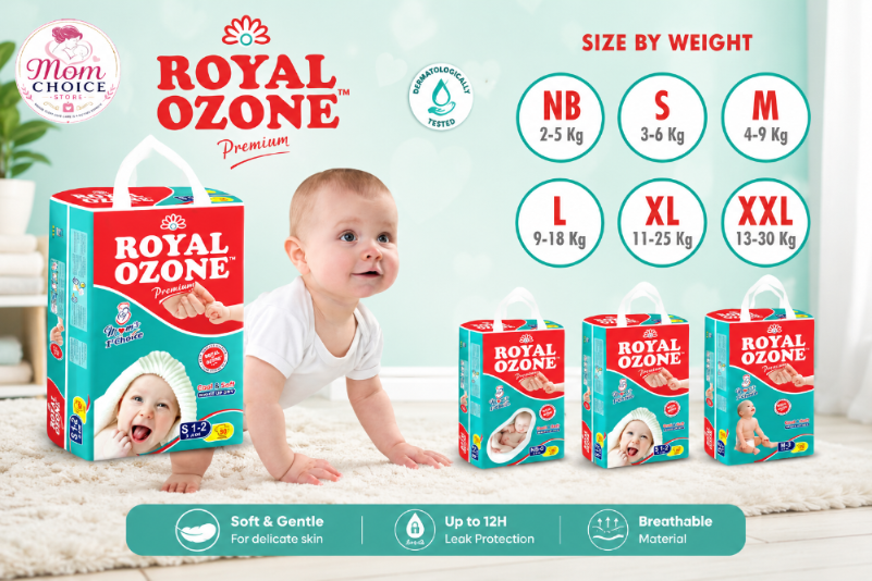Diapers Royal O Zone Premium Baby Diapers Sizes Available: Newborn / S / M / L / XL / XXL