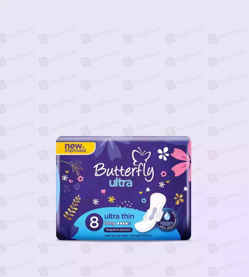 Butterfly Ultra-Thin Economy Pack Sanitary Pads Extra Long 7 Pcs 8 Pcs